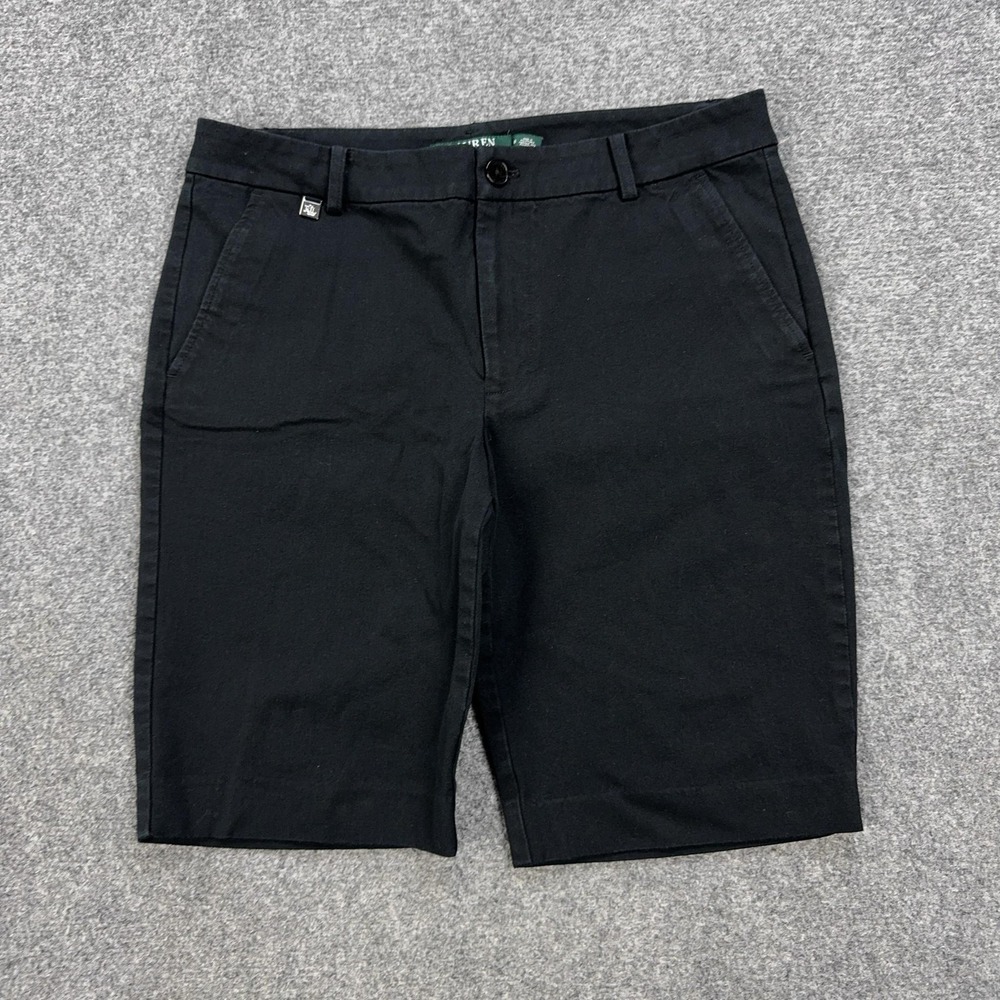 Lauren Ralph Lauren Shorts Womens 6 Black Chino Bermuda Twill Casual Summer